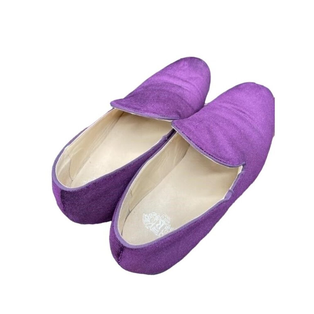 Royal Swank Purple Crushed Velvet Slip On Loafers driving shoes moccasins shoe 9 - Picture 2 of 9